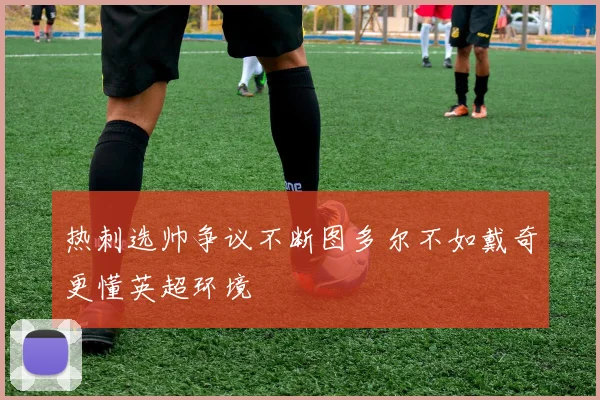 热刺选帅争议不断图多尔不如戴奇更懂英超环境